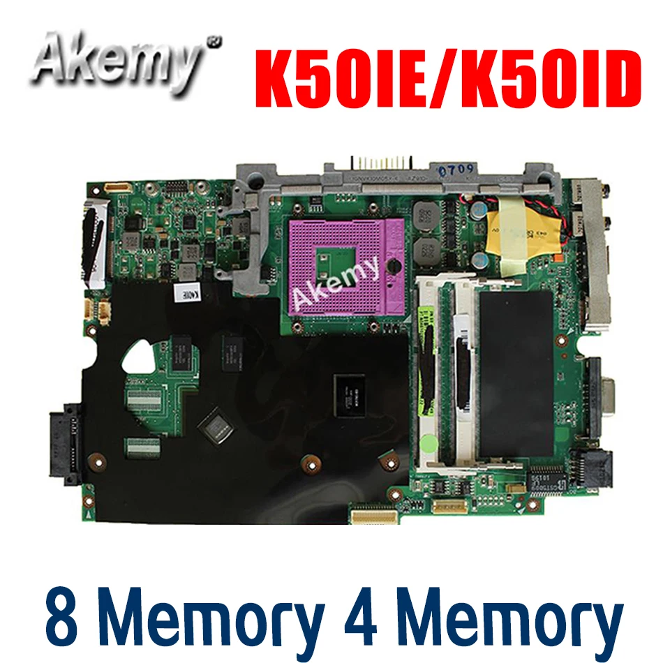 

K40IE K50ID Laptop Motherboard For ASUS K40IE X5DI K50IE K50I K50ID notebook Mainboard motherboard 8 Memory 4Memory