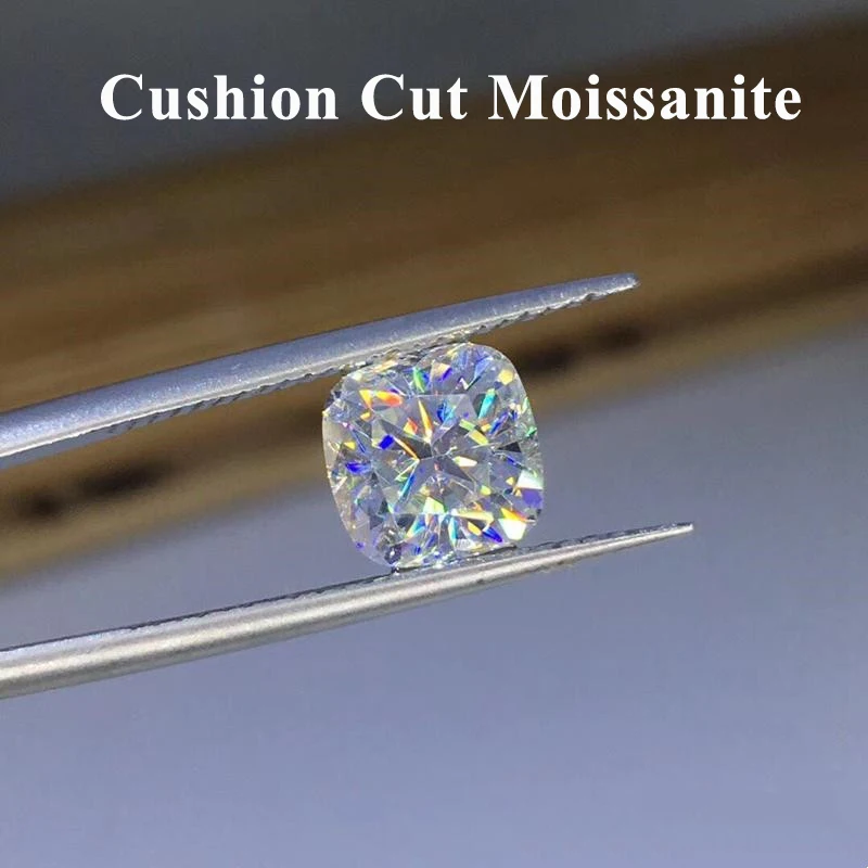 2-11mm Rare Cushion Cut Moissanite Loose Stone Real D Color VVS1 Cushion Shape Certified Moissanite Diamonds