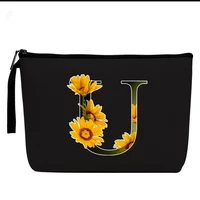 women cosmetic bag outdoor travel beauty toiletry organizer flower color letter print fashion bridesmaid new student pencil bag