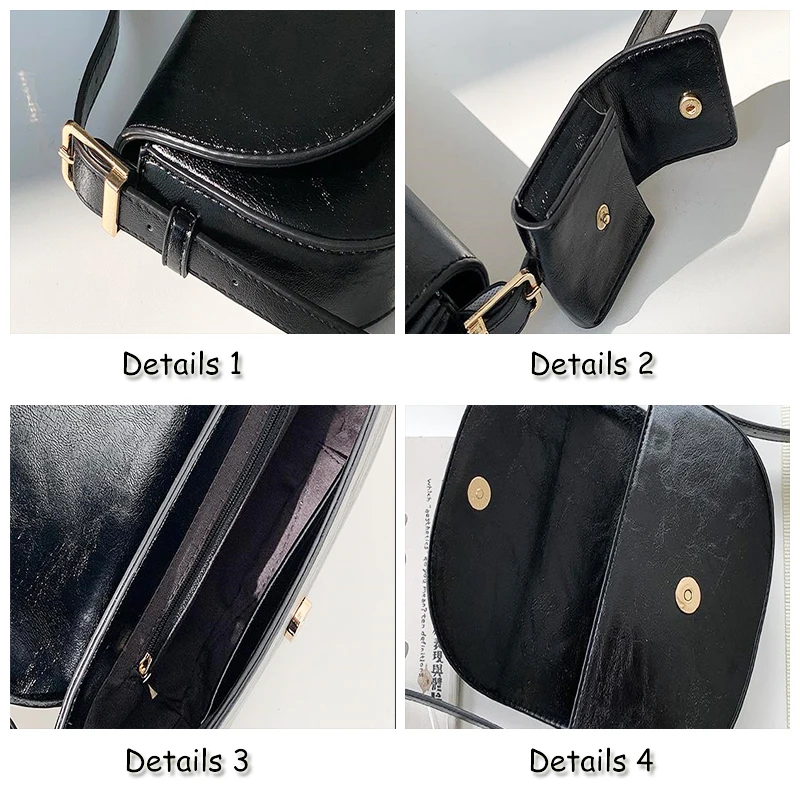 2023 New PU Leather Saddle Bag Fashion Retro Women's Shoulder Bag Advanced Texture Crossbody Bag Fashion Versatile Bag