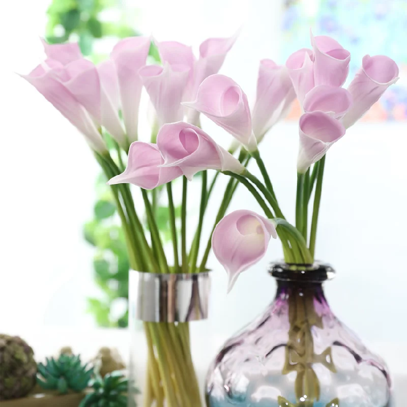 

57CM Artificial Calla Lily PU Material Flower Bridal Wedding Home Room Decoration Plastic Stem Fake Flower