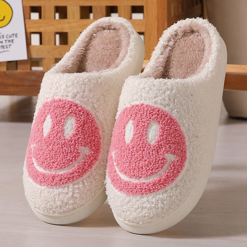 

2022 New Female PU leather and cashmere men and women slippers u8842