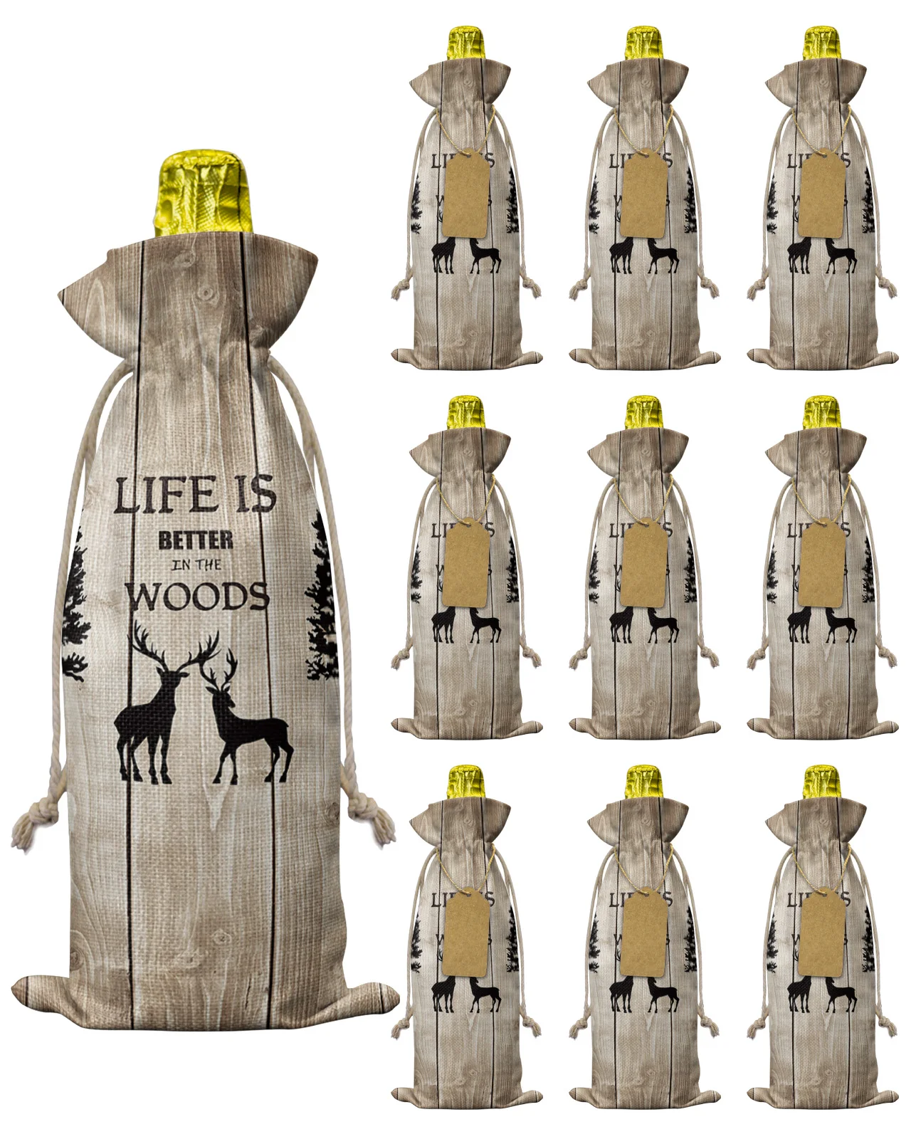 

10 шт., сумочка для бутылки вина с Кулиской