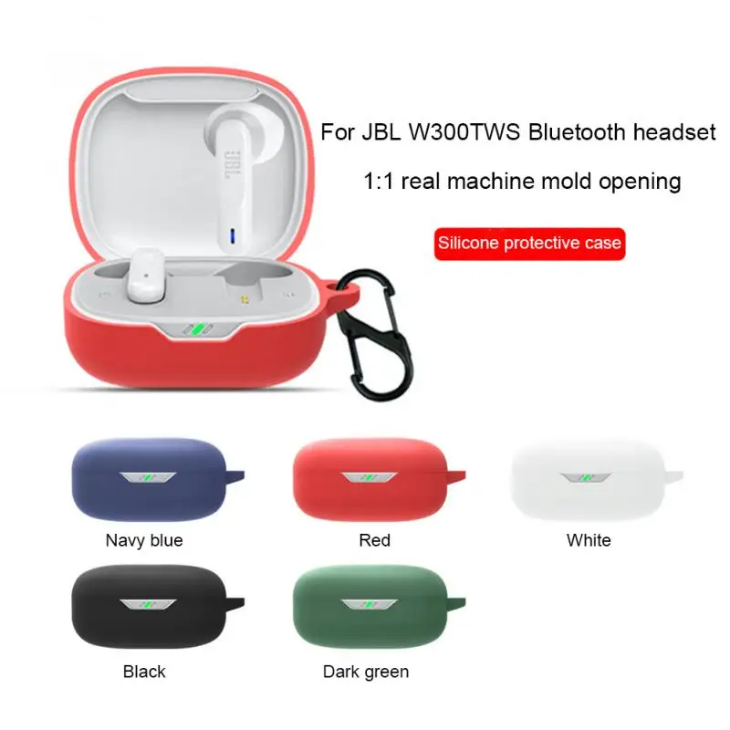 

Silicone Case For JBL W300TWS Cover Protective Earphone Case Cases Protective For JBL WAVE 300 TWS Charging Box Cover With Hook
