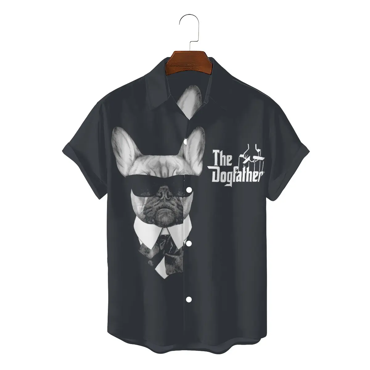 

French Bulldog Pet Dog Lover Men's Shirts The Dogfather Individuality 3D Shirt Graphic Streetwear Hipster