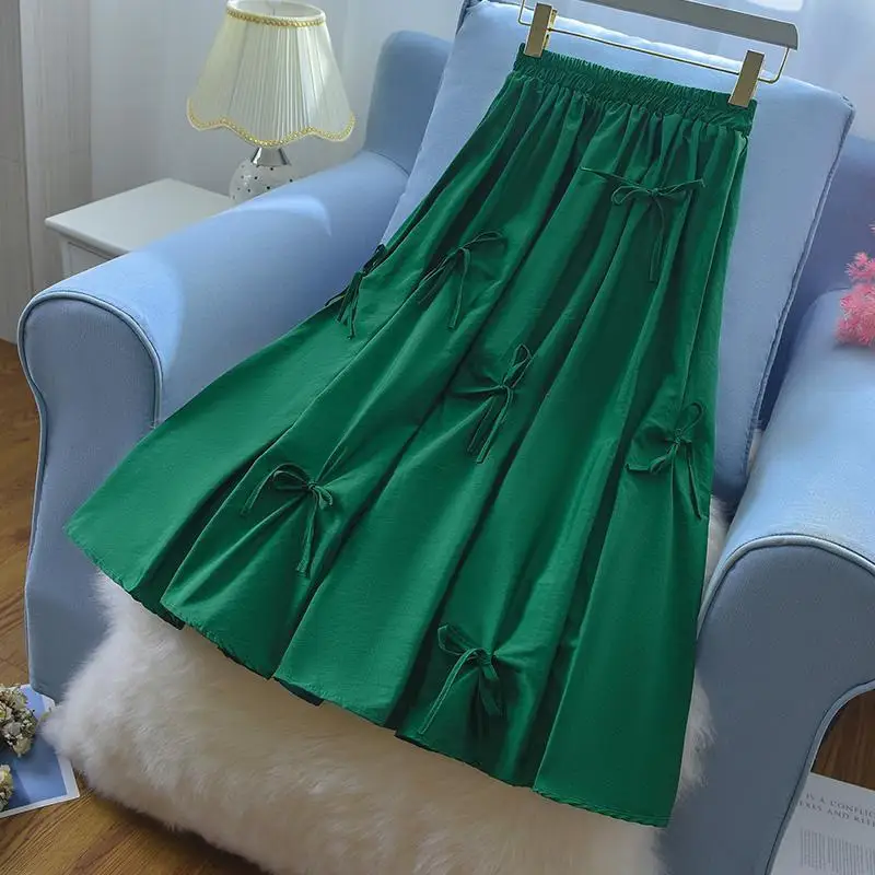 

Skirts Women 2023 Summer New Original Design Large Decorated Irregular Elastic Waist Skirt Slim