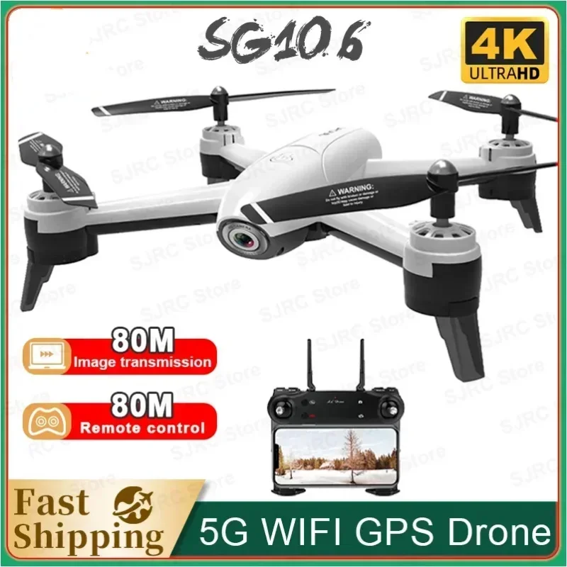 

HJ SG106 WiFi FPV RC Drone 4K Camera Optical Flow 1080P HD Dual Real Time Aerial Video Wide Angle Quadcopter Aircraft DronToy