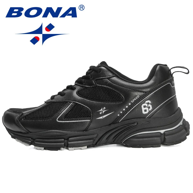 BONA 2022 New Designers Mesh Running Jogging Shoes Sports Sneakers Men Trend Walking Athletic Shoes Man Flats Tennis Footwear