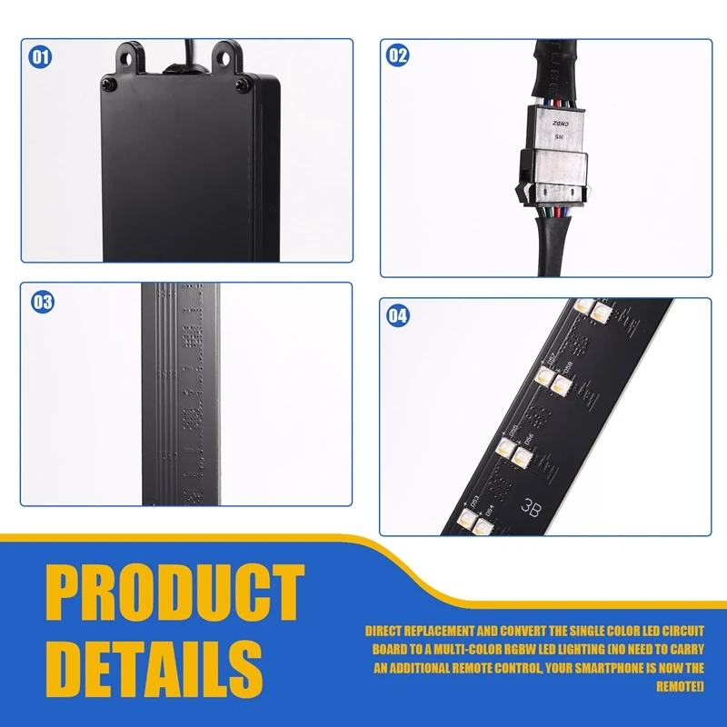 1 комплект для Ford Mustang 2013-2017 RGBW многоцветные светодиодные DRL дневные ходовые огни