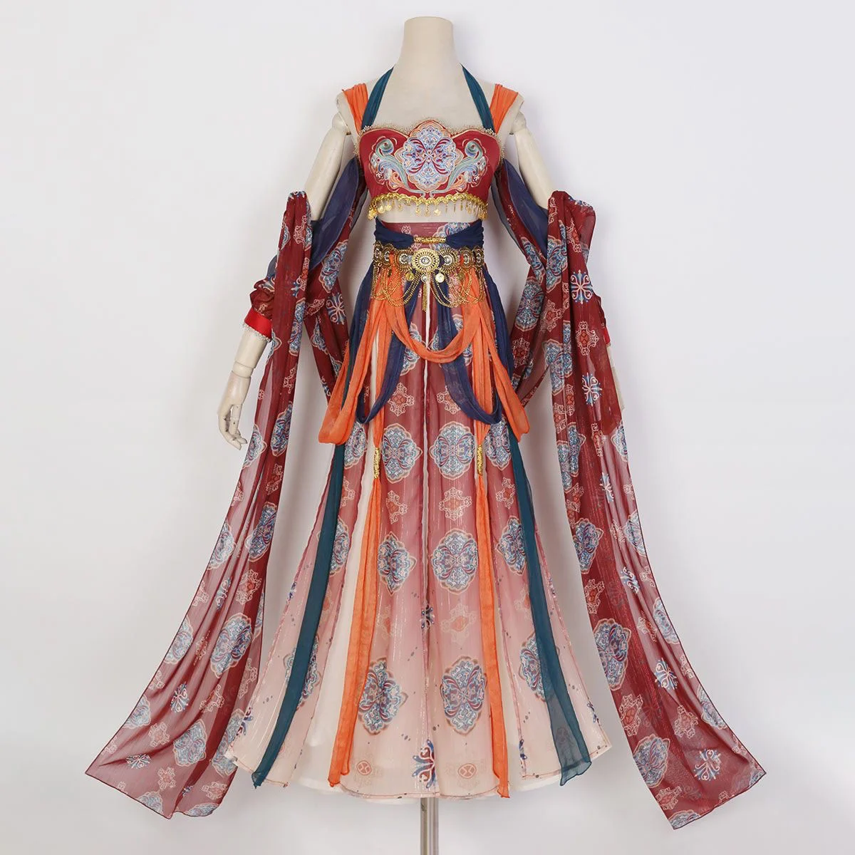 

Dunhuang Feitian Exotic Style Improved Han Element Desert Western Regions Hanfu Set Fairy Kei Clothes Elegant Skirts Silk Shawl