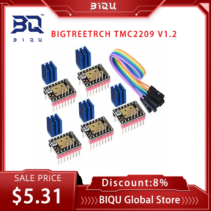 Драйвер BIGTREETECH TMC2209 V1.2 для шагового двигателя TMC2208 UART запчасти 3D-принтера TMC2130 TMC5160