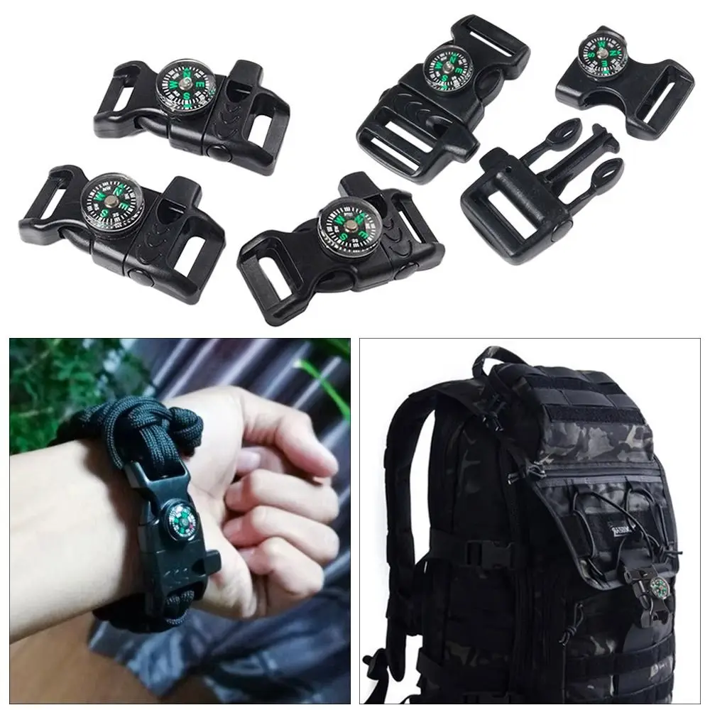 5 шт. боковой спуск компас свисток пряжка изогнутая аварийная спасательная