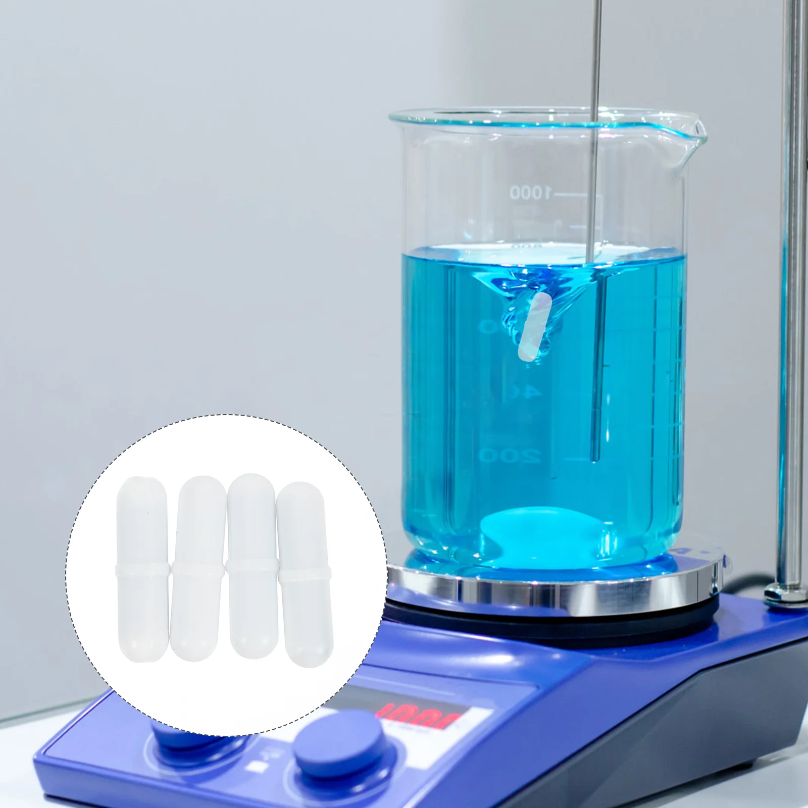 

4 Pcs Stirring Rod Magnetic Stirrer White Magnets Laboratory Bar Ptfe Accessories