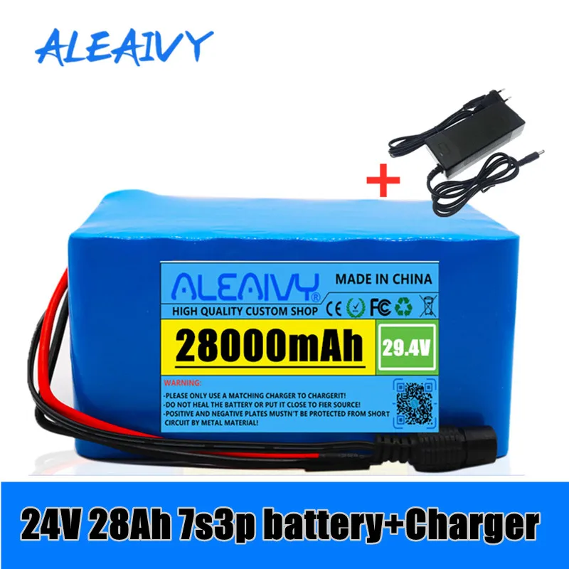 24V 28Ah 7s3p 18650 battery lithium battery 24v 28000mAh electric bicycle moped electric lithium ion Battery pack + 2A Charger