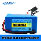 Аккумулятор 18650, 24 В, 28 А ч, 7s3p, литиевый аккумулятор 24 В, 28000 мА ч, аккумулятор комплект литий-ионный батарей для электрического велосипеда, мопеда + зарядное устройство 2 А