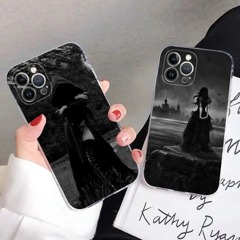 

Dark women Phone Case For iPhone 13 14 Pro Max XS XR 12 11 Pro 13 Mini 6 7 8 Plus Clear Back Cover Capa