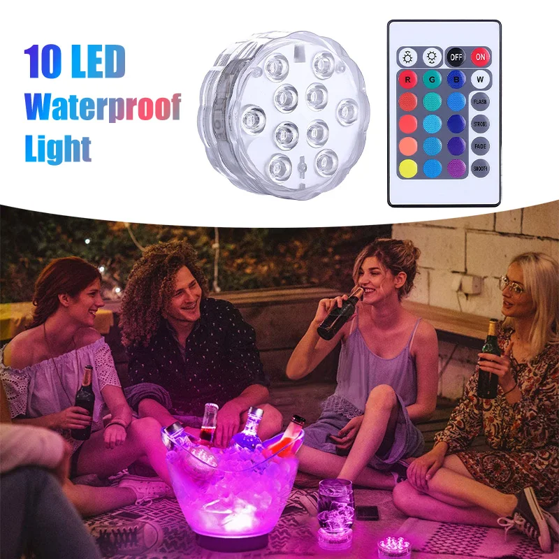 

IP68 Waterproof Multi Color Submersible LED Lights Underwater Night Lamp Tea Light Vase Bowl Party Wedding Christmas Decoration