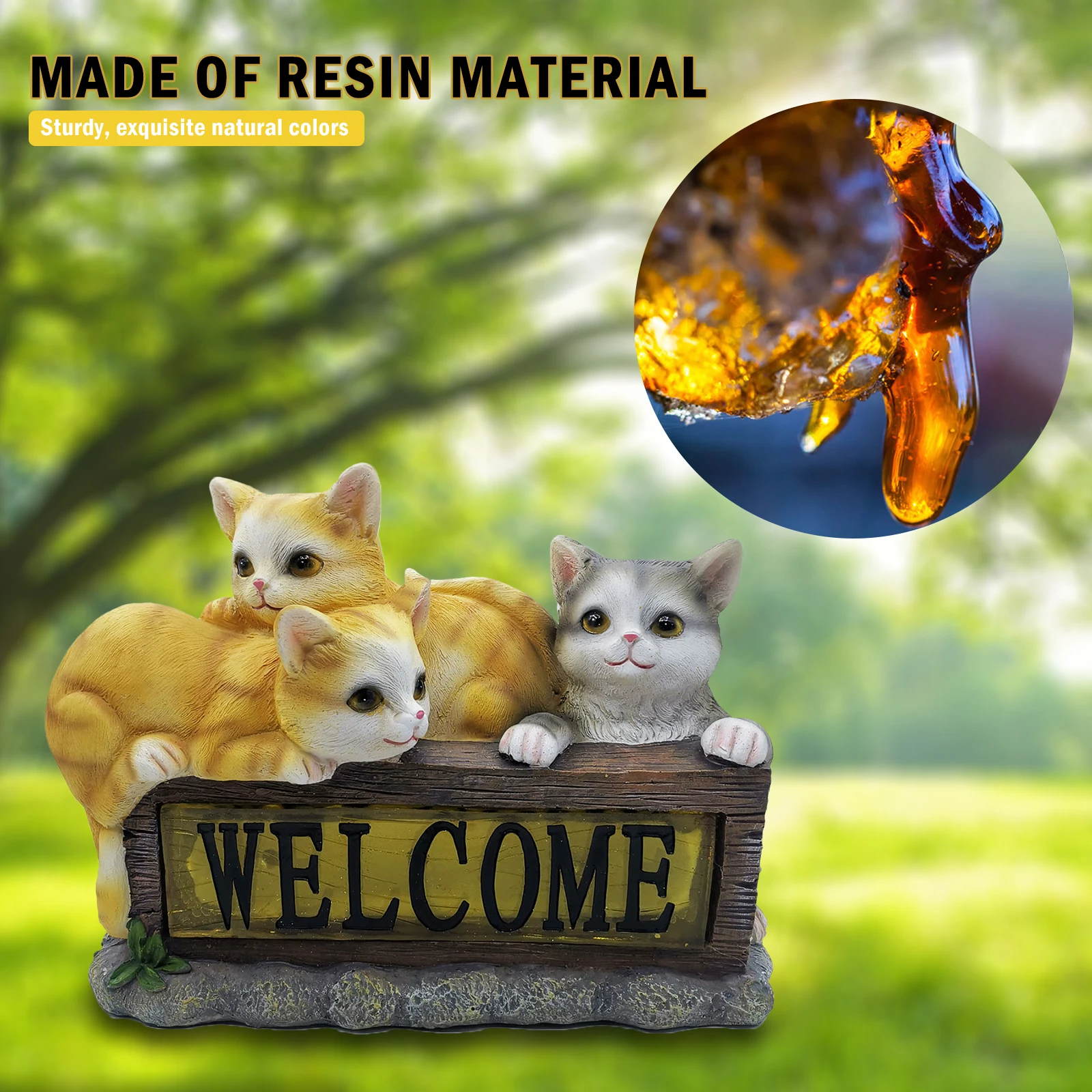 

Светодиодные фонари на солнечной батарее, дизайнерские садовые украшения в виде кошек и животных, комнатное украшение для дома и спальни, л...