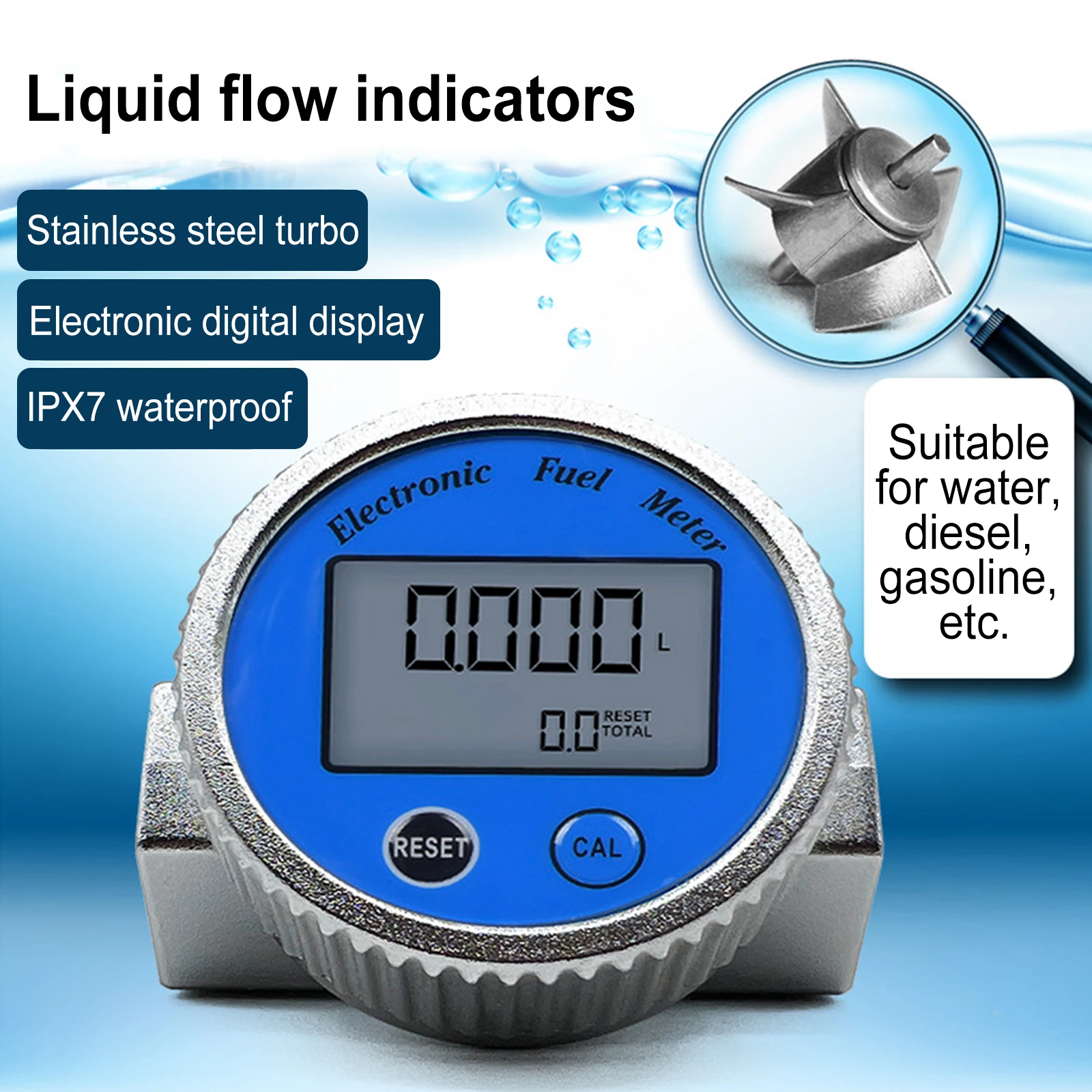 

New DN20MM 25MM Flow Meter High Precision Electronic Turbine Flowmeter Methanol Diesel Digital Fuel Gauge Oil Turbine Flow Meter