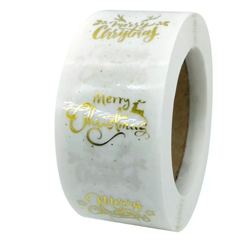 

1in Merry Christmas Stickers Snowman Seal Labels for XMAS Gift Card Box Package Thank You Label Sealing Stickers 50-500pcs