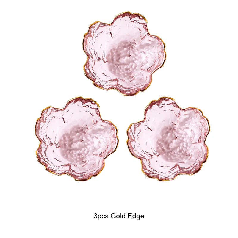 

3 шт., десертные тарелки EINSOG, стеклянные, вишневого цвета