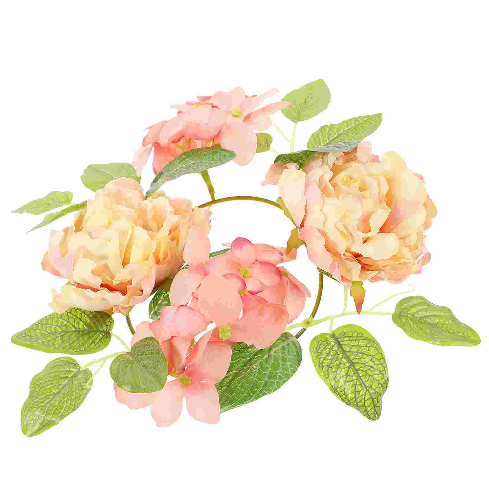 

Tray Decorative Peony Artificial Flower Ring Rings Desktop Leaf Wreath Cloth Wedding