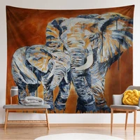popular elephant animal tapestry gold indian african foest wall art hippie wall hanging bedspread bedroom decorations