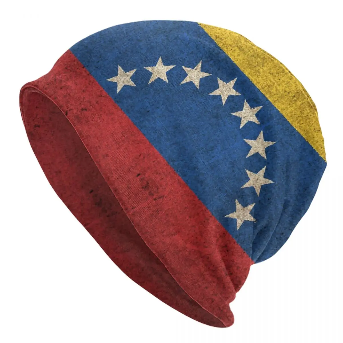 

Old And Worn Distressed Vintage Flag Of Venezuela Skullies Beanies Hats Venezuelan Street Cap Warm Thermal Elastic Bonnet Hats