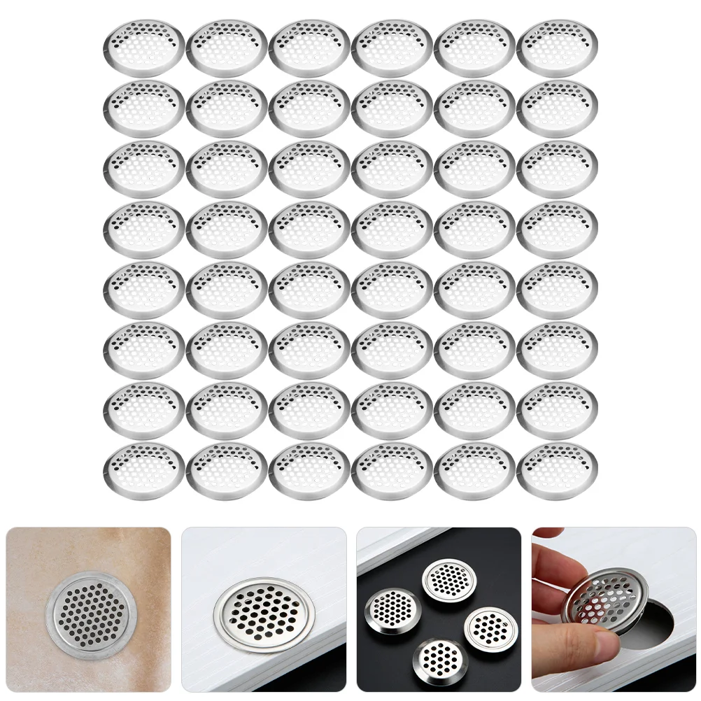 

100 Pcs Metal Closet Air Vent Blinds Furniture Hole Plugs Stainless Steel Small