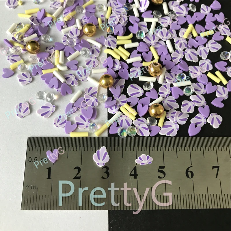 

PrettyG 100g Pack Mixes Slices Supplies Polymer Soft Clay DIY Decoration for Resin Nail Art Slime Cake Dessert MS09