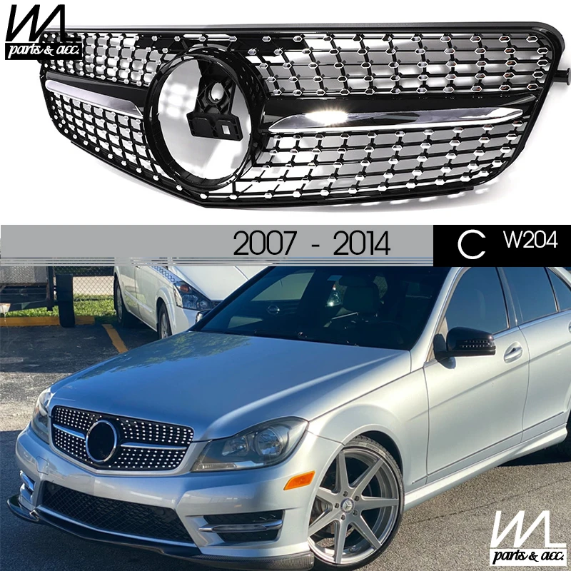 Сменные решетки для переднего бампера Mercedes Benz C Class W204 2007-2014 C180 C200 C250 C300 C350 |