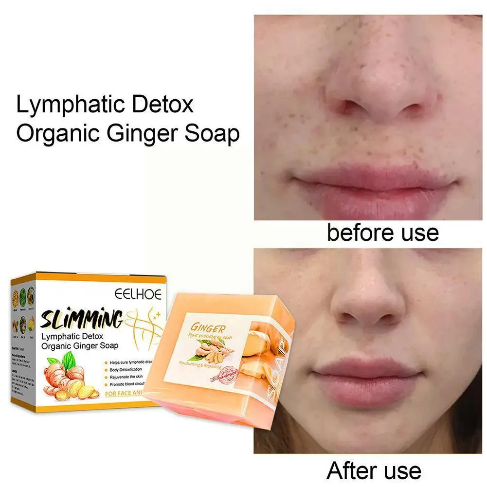 

Handmade Turmeric Soap Face Cleansing Anti Acne Skin Oil Body Ginger Bath Essential Lightening Spot Remove Brighten Dark Pi J7P9