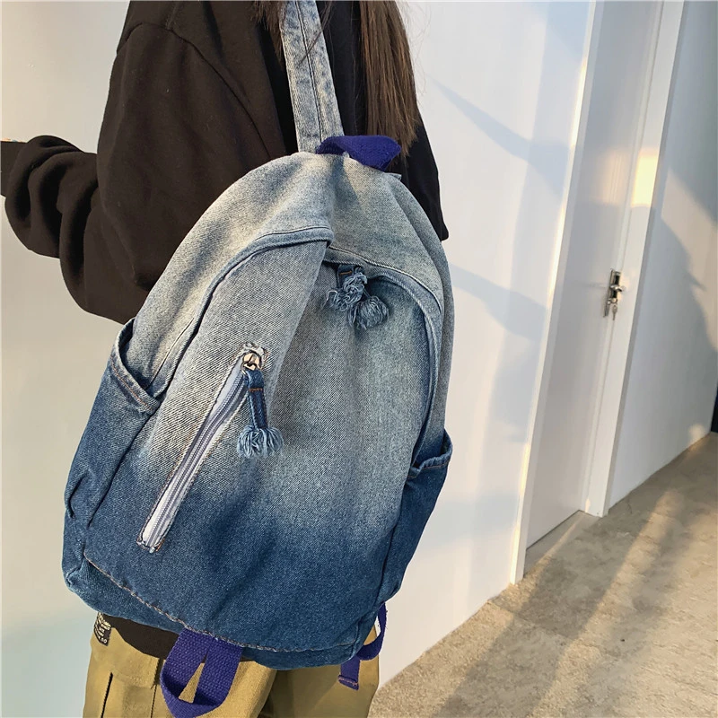 "Винтажный повседневный рюкзак для женщин, дорожная сумка 2022, модный однотонный женский рюкзак большой вместимости, школьный рюкзак на молн..."