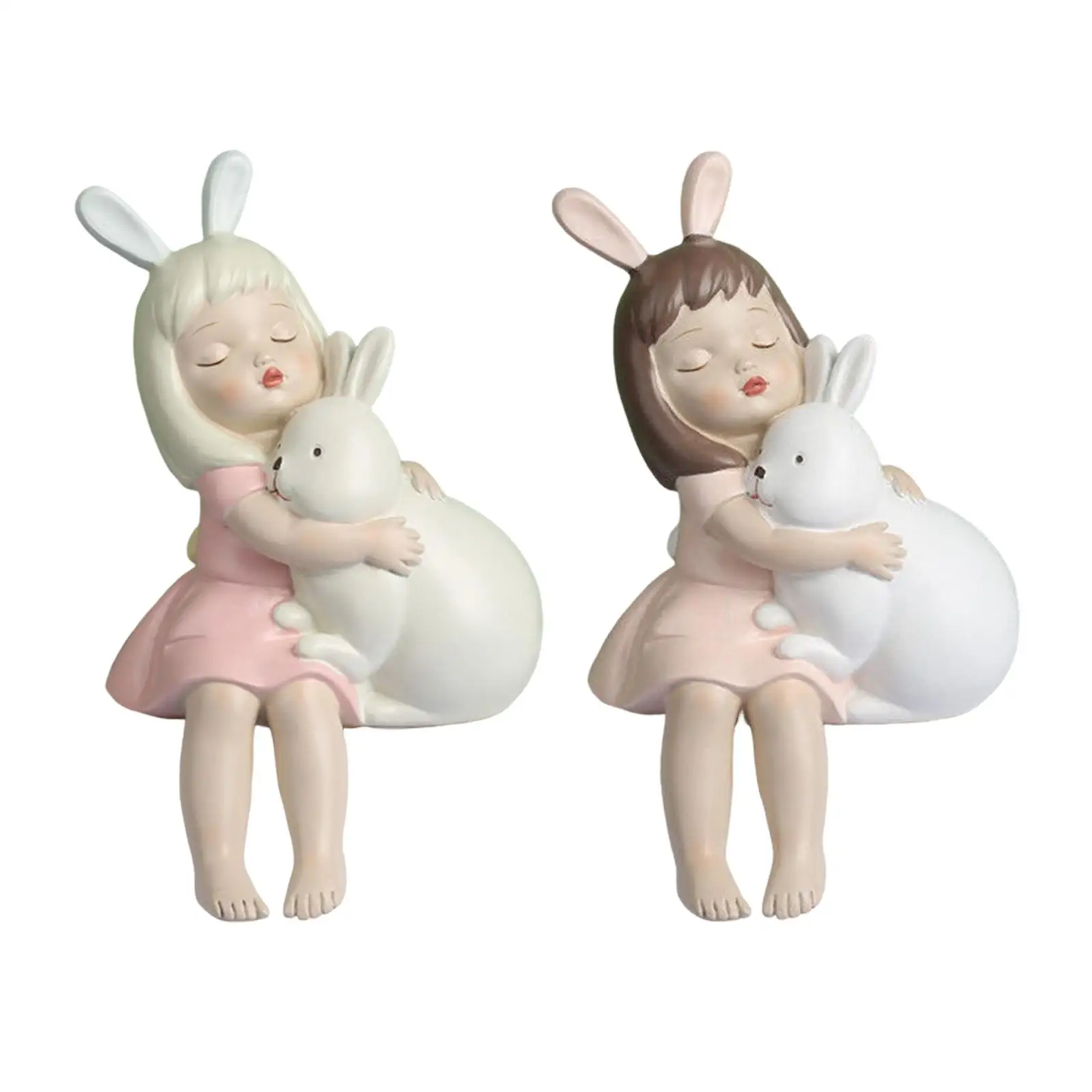 

Cute Girl Figurine Collectible Crafts Resin Statue Art Sculpture Ornament for Bar Wedding Living Room Party Decor