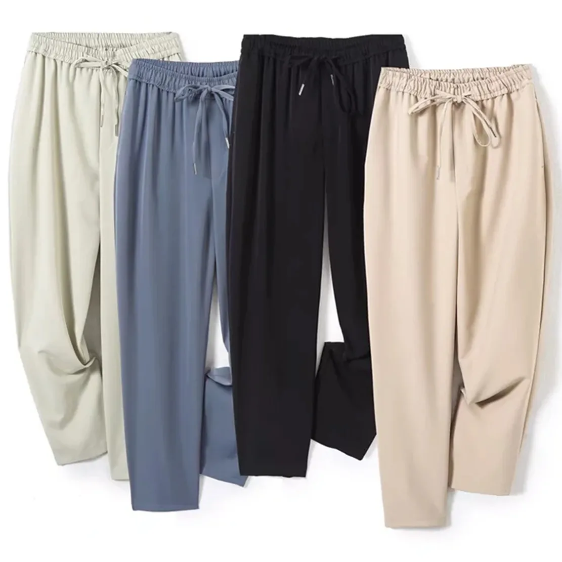

Dave&Di 2022 Summer England Style Fashion Collect Waist Harem Pants Women Solid Casual Pants Trousers Women