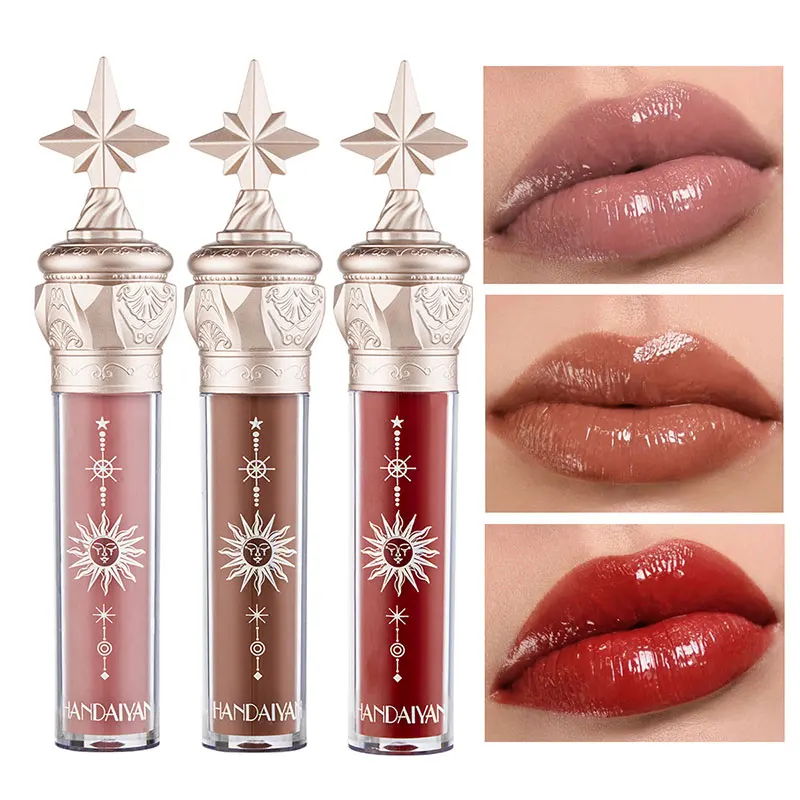 

Glossy Mirror Lip Glaze High Pigment Lip Gloss Moisturizing Long Lasting Non-stick Cup Liquid Lipstick Long Lasting Lip Makeup