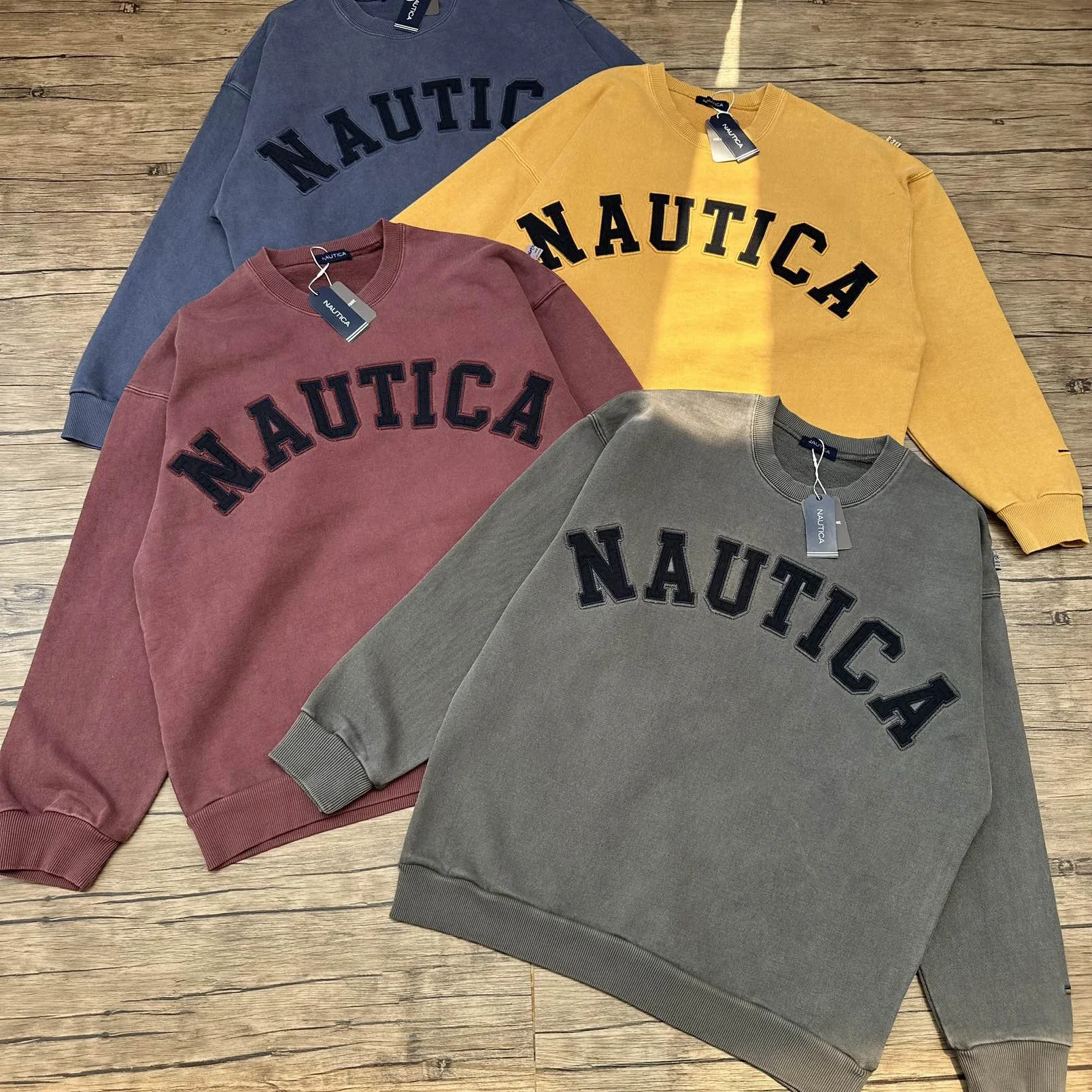 

23FW NAUTICA, высококачественный Классический пуловер с круглым вырезом и надписью, свитер Cityboy, широкий потертый старый Свободный пуловер, толстовка