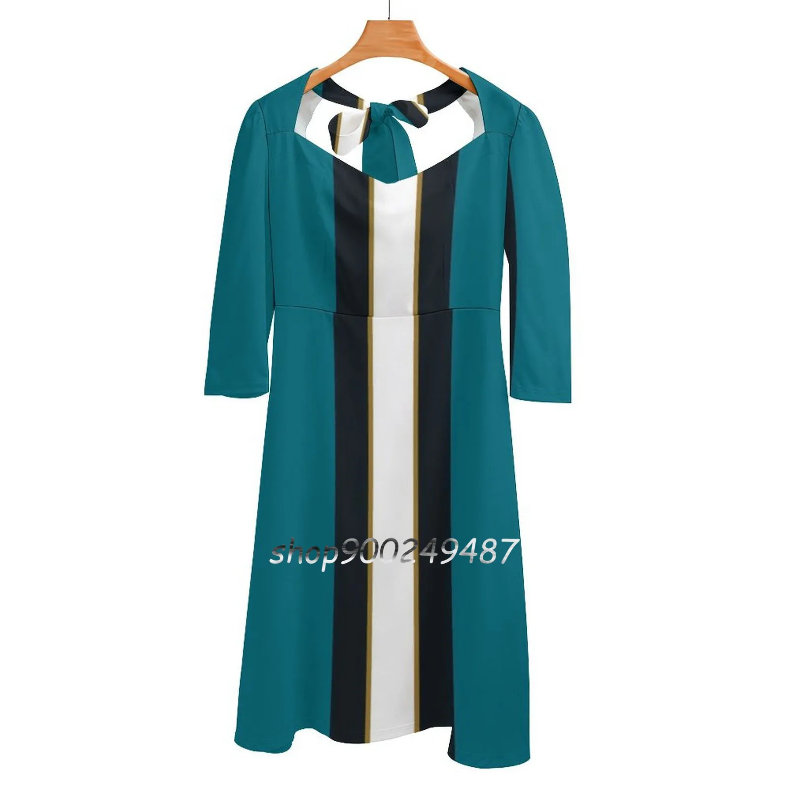 Женское платье с квадратным вырезом принтом