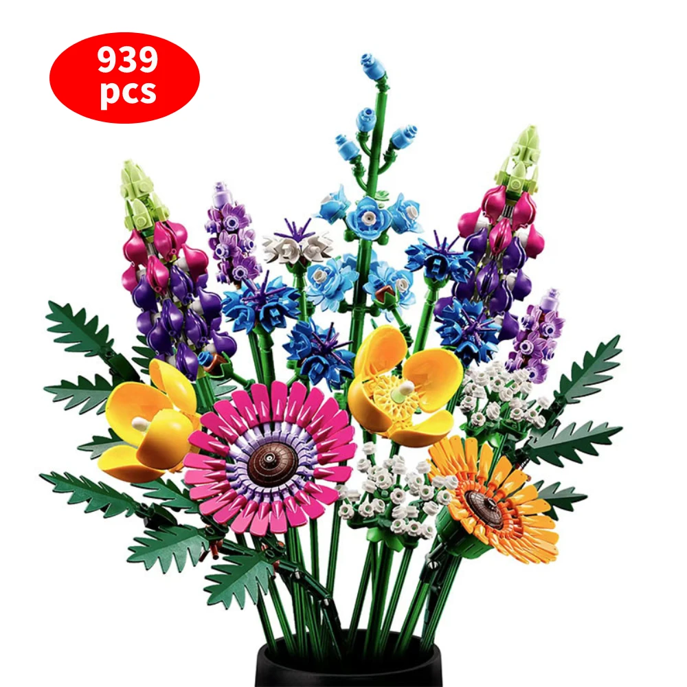 

Eternal Artificial Chrysanthemum Flower Home Decoration Wildflower Building Block Bouquet Girl Birthday Gift Toys For Children