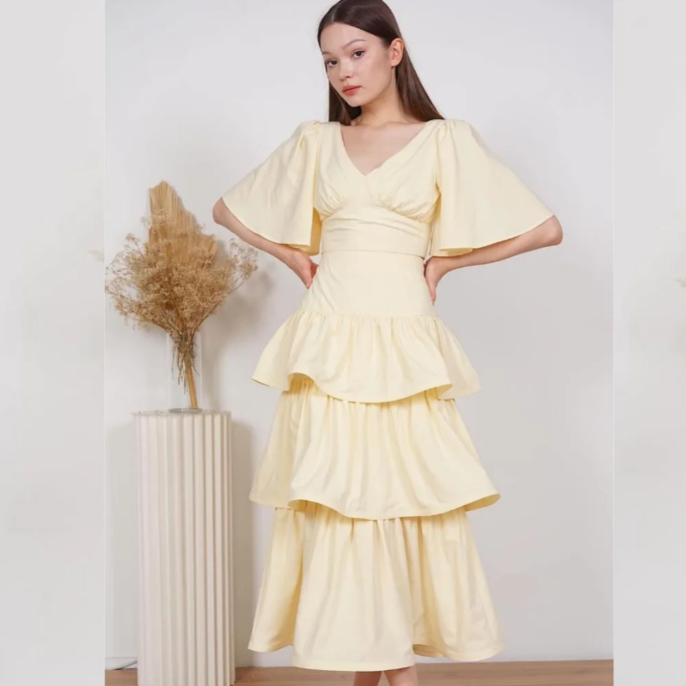 Классический трикотаж по индивидуальному заказу многоуровневые платья миди с