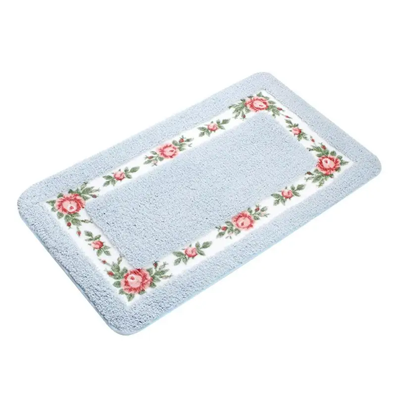 

Floral Bathroom Rug Shaggy Area Rose Rugs Soft Non-Slip Doormat Super Soft Bathroom Rugs Shower Rug Flower Carpet Machine