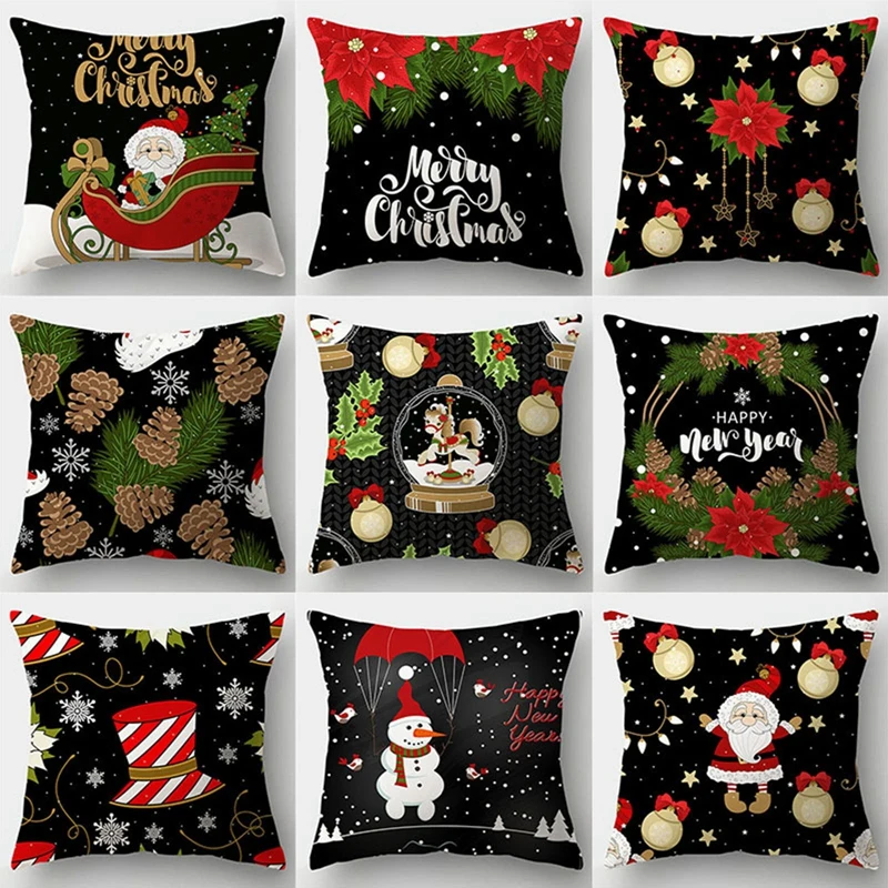 

Merry Christmas Cushion Cover Ornaments Christmas Decoration For Home Cristmas Decor Noel Navidad New Year Gift Xmas Natal