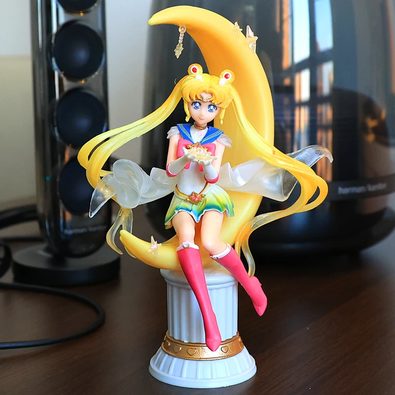 

20cm Original Tsukino Usagi PVC Sailor Moon Moon Hare Sailor Moon Zero Figure Cartoon Character Model Collection Gift Anime Toy