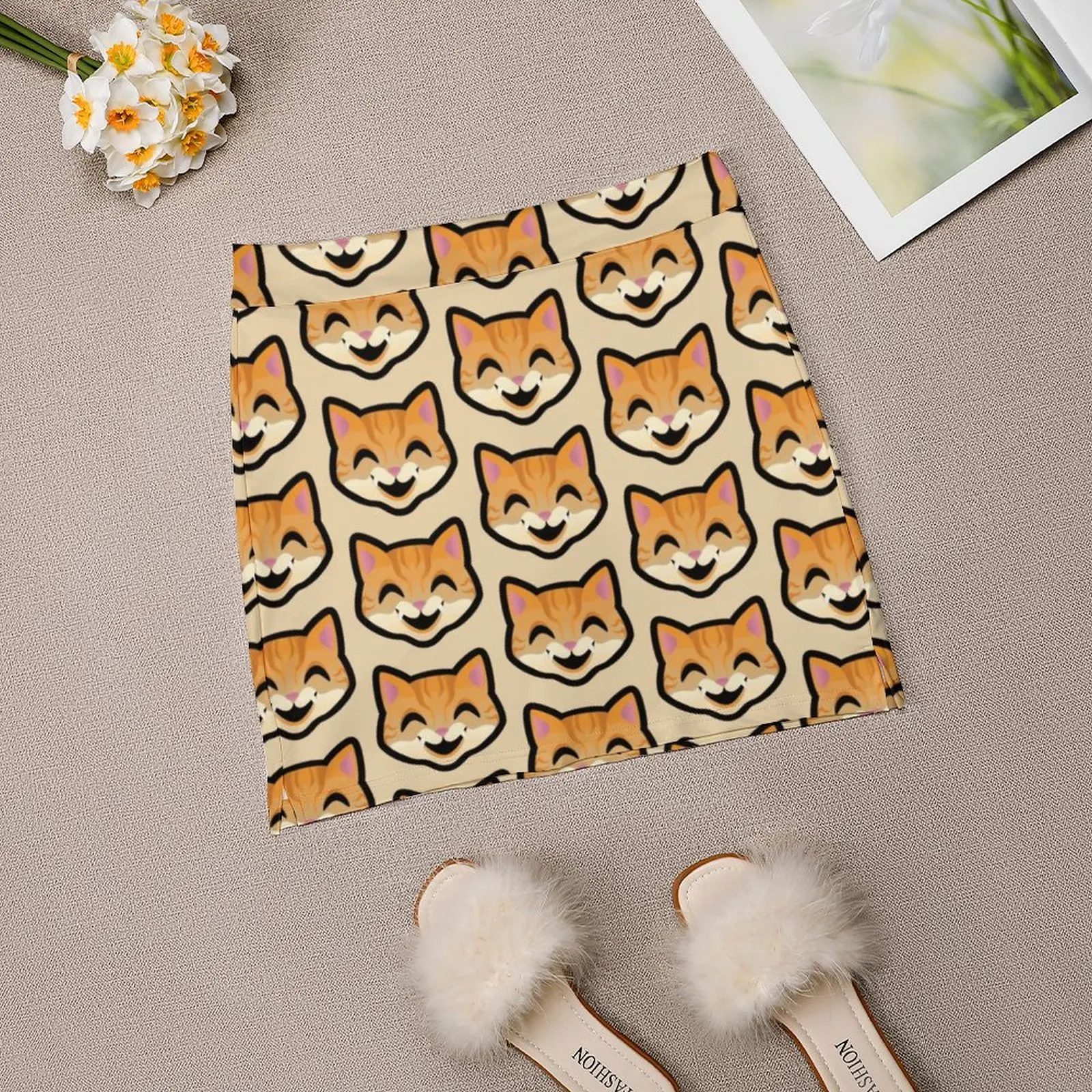 Оранжевая Женская Спортивная юбка для танцев и фитнеса