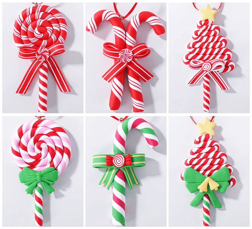 Christmas Lollipop Shape Decorations Fake Candy Cane Hanging Decorations Christmas Tree Pendant Window Decoration Crafts