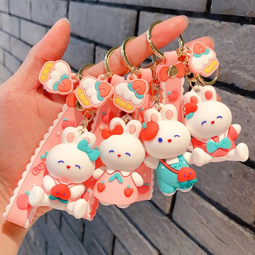 

Cute Rabbit Keychains Cartoon Lovely Molang Bunny Car Key Chain Women Bag Pendant Keyring Gifts Student Lovers Charm Gift