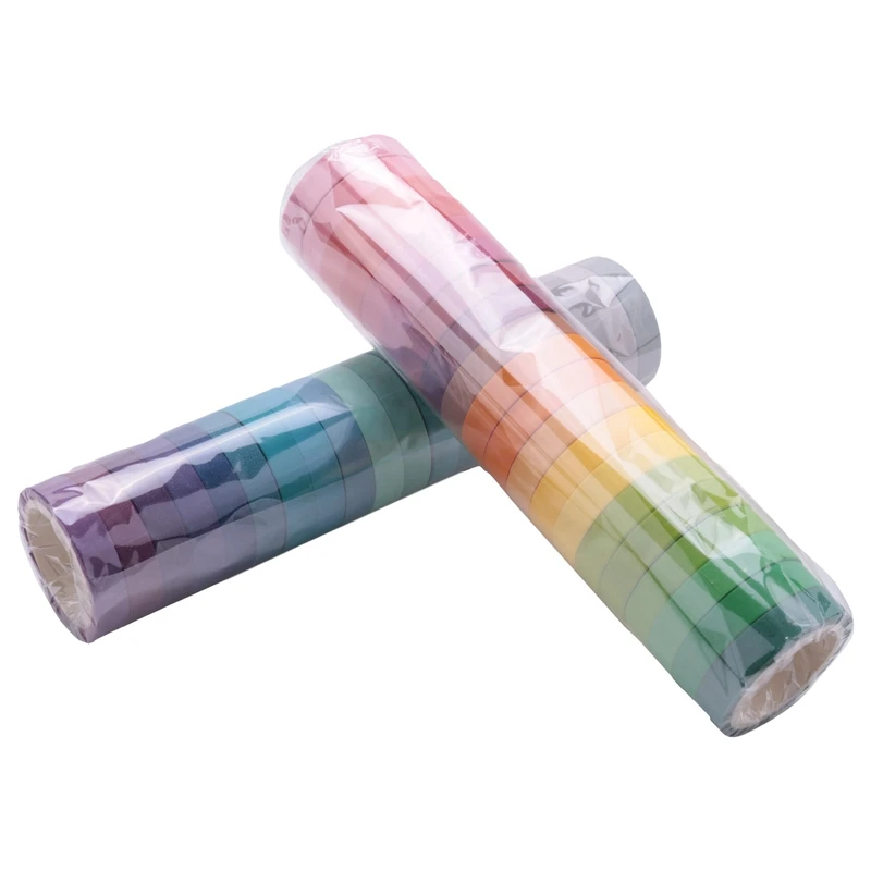 

40Pcs Rainbow Candy Color Paper Washi Tape Set 7.5Mm Lace Decoration Masking Tapes Diary Album Stickers Gift Stationery