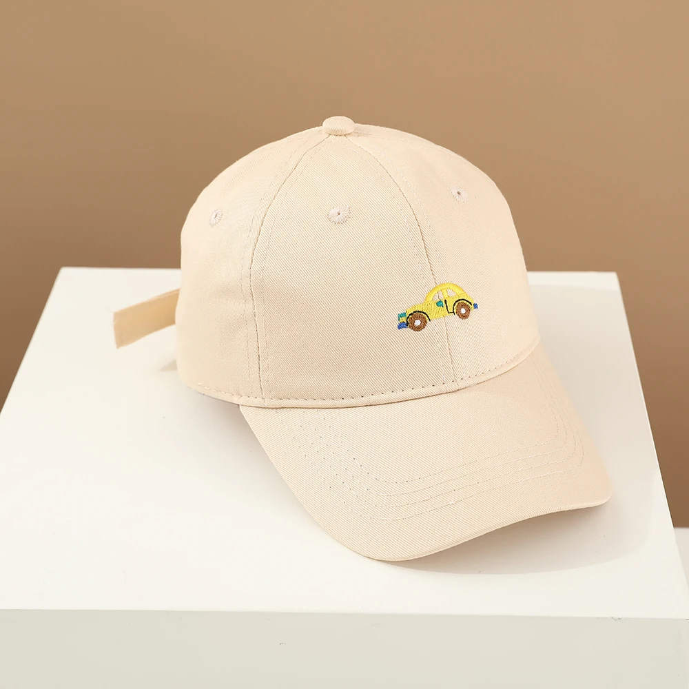 Весенне-осенняя детская бейсбольная кепка с мультяшной вышивкой автомобиля