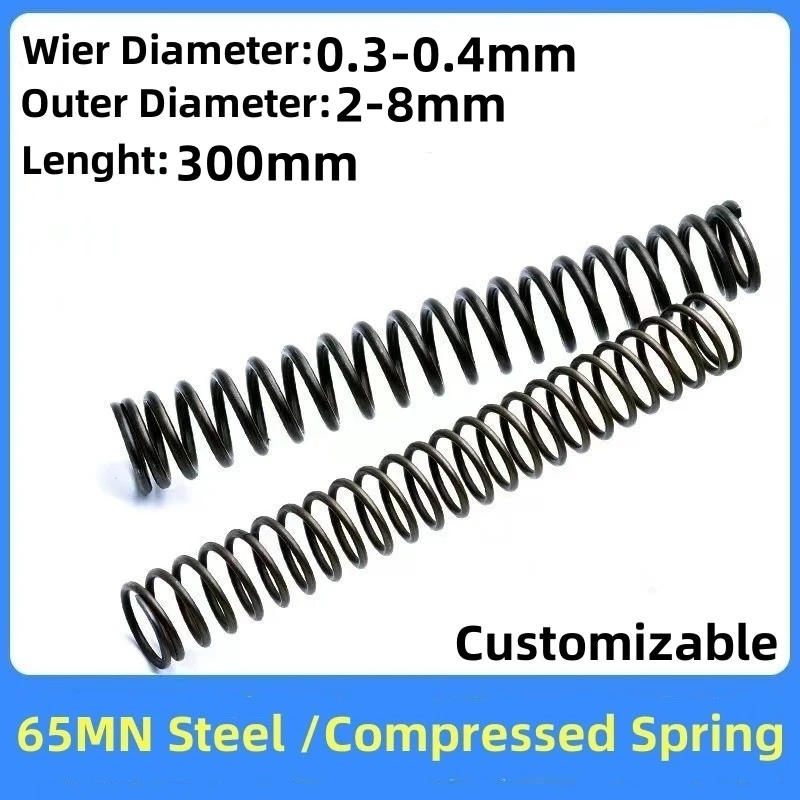 

65 Mn Manganese Steel Long 300mm Compression Spring Y-shaped Pressure Springs Customized Wire Dia 0.3 0.4 mm