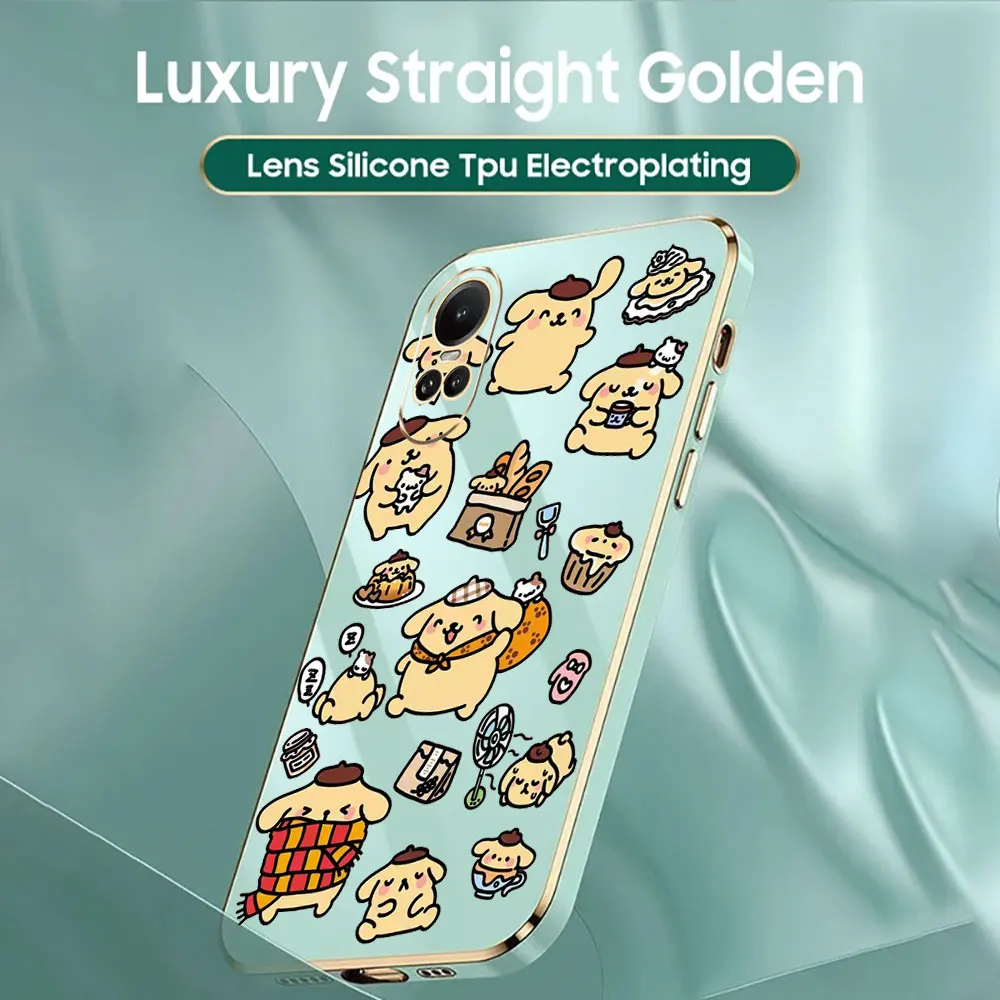 Милый мультяшный помпон с металлическим покрытием телефонный чехол для OPPO Reno 10 8